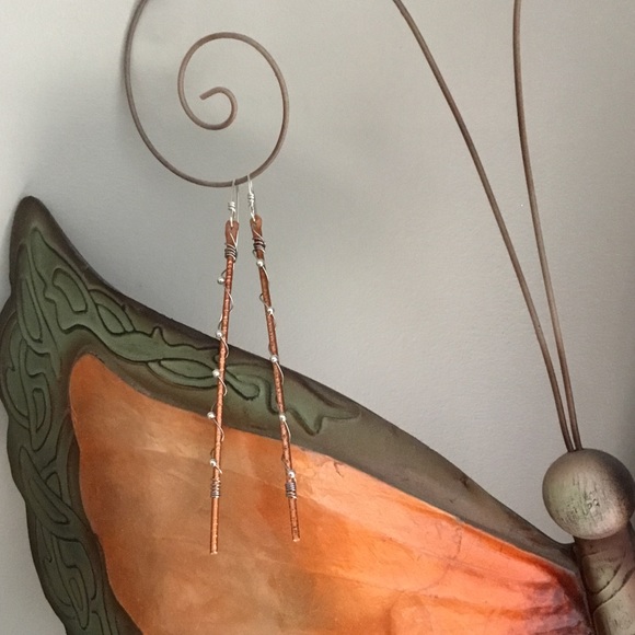 NEW Earrings Copper Silver Wrap Hanging Jewelry - Picture 2 of 4
